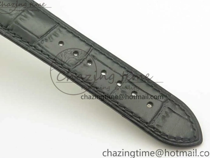 0429 UrbanChic De Ville YG MKF 1:1 Best Edition Silver Dial YG Markers on Black Leather Strap MIYOTA 9015 V 8048